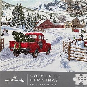 Hallmark Festive Winter Scene Puzzle with Red Truck - Brand New -Sealed